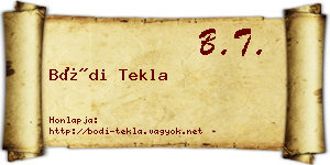 Bódi Tekla névjegykártya